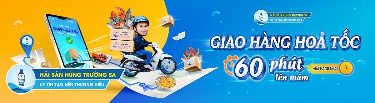 giao hàng hỏa tốc hải sản hùng trường sa
