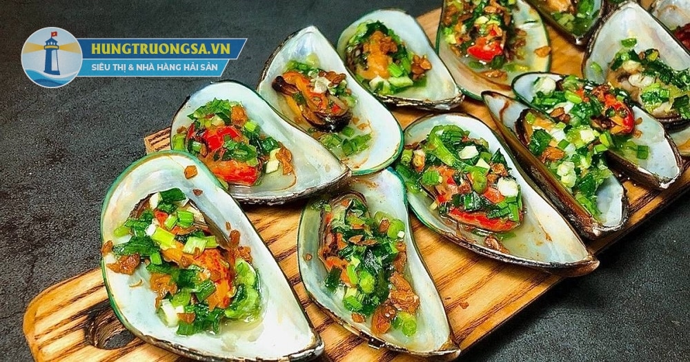 vẹm xanh nướng mỡ hành