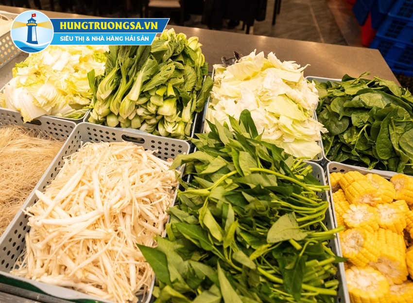 lẩu hải sản ăn rau gì
